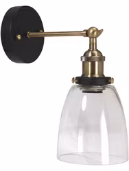 Kappa vägglampa – Svart/mäss Klar 14cm – Transparent