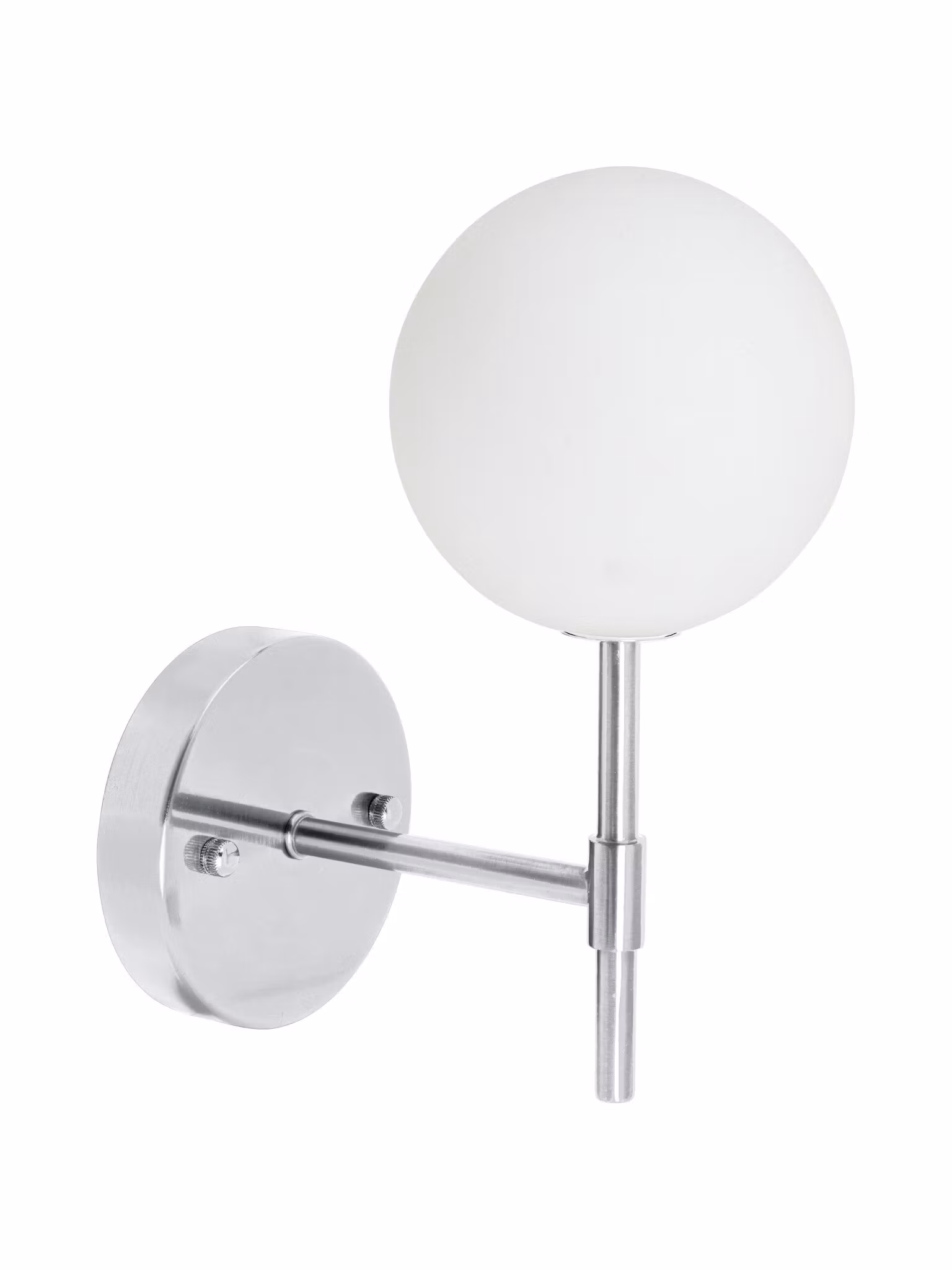 Sigma S vägglampa – Krom Opal, 25cm – Silver