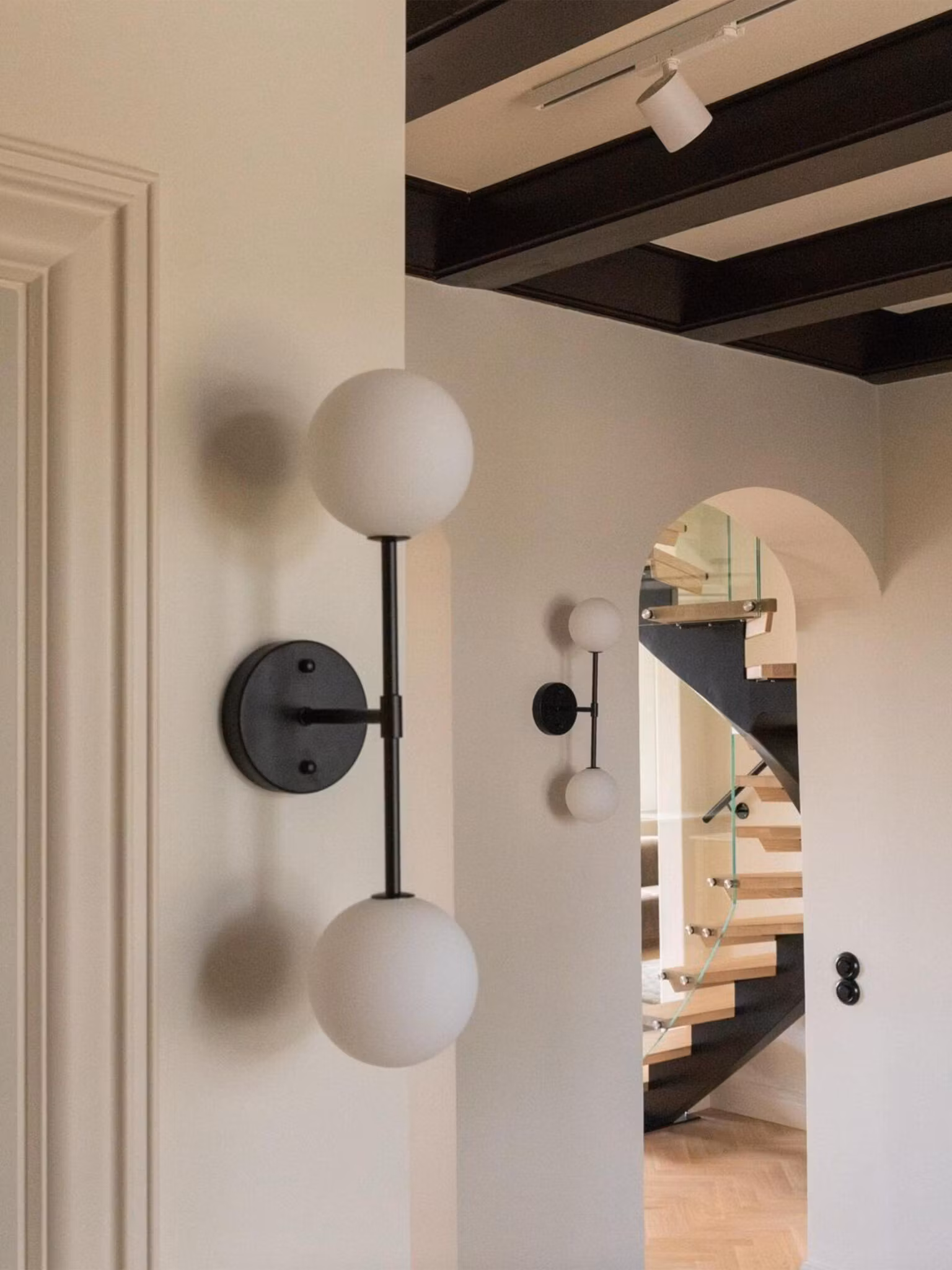 Sigma D vägglampa – Svart Opal, 49cm – White