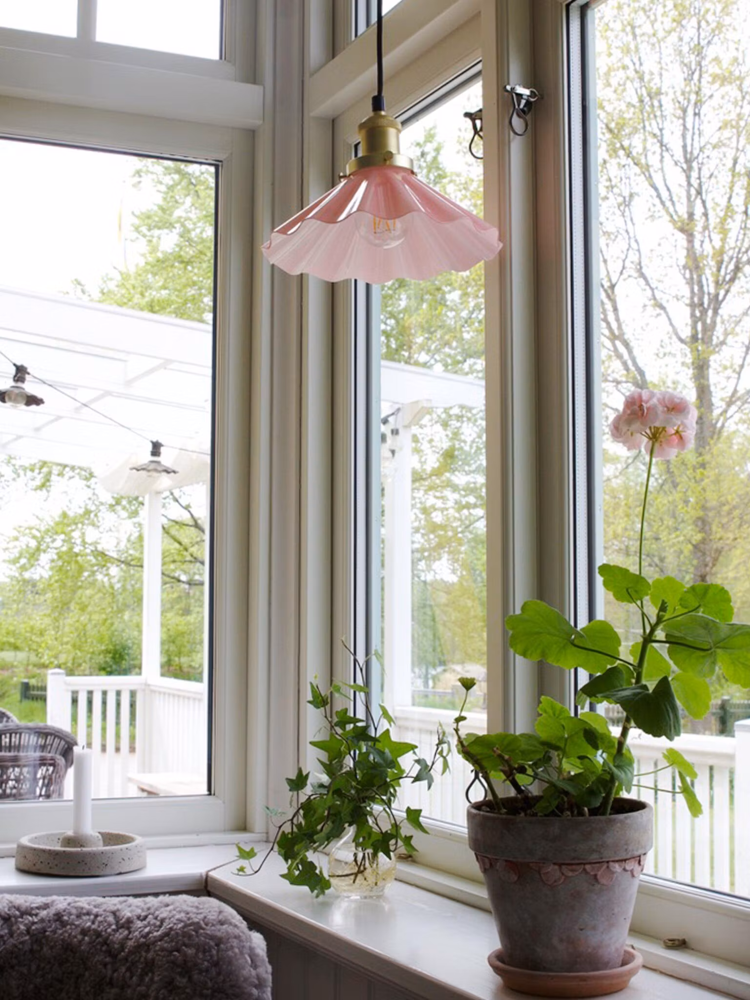 August Fönsterlampa Rosa 25cm
