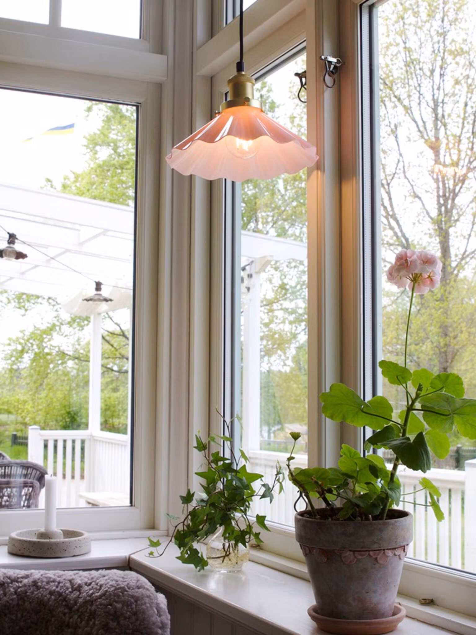 August Fönsterlampa Rosa 25cm