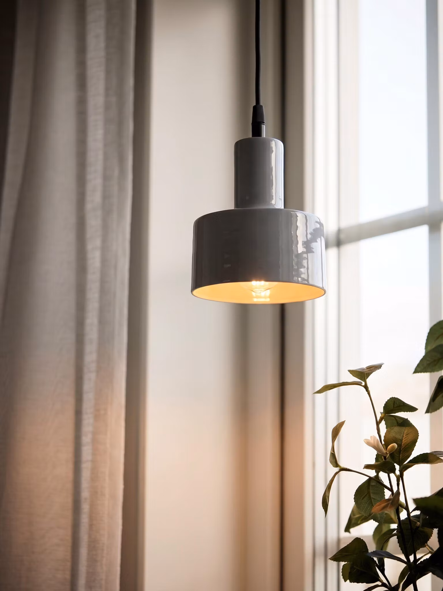 Solo fönsterlampa Grå 13cm