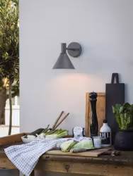 MiniTripp fasadlampa 230V IP44 grå 30cm