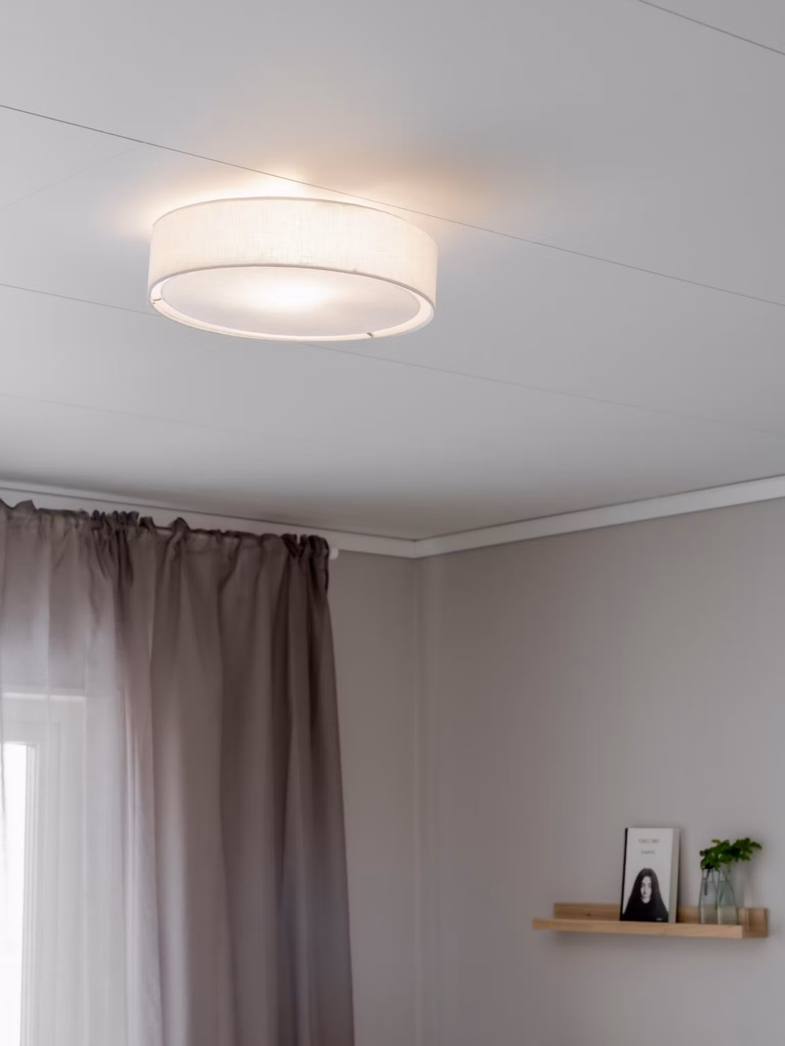 Sam plafond linne Vit  45cm
