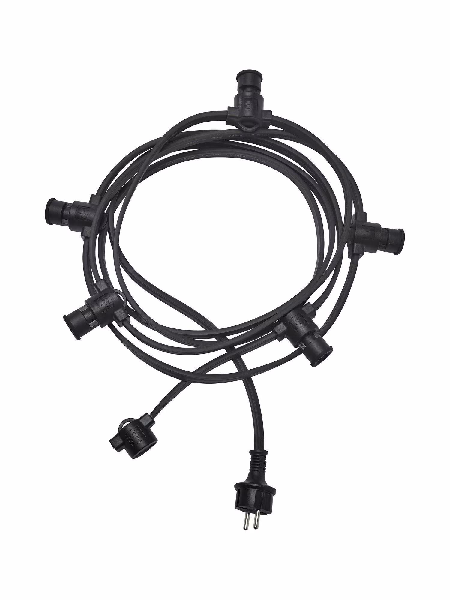 Ljusslinga 5xE14 Svart IP44, 4,2m
