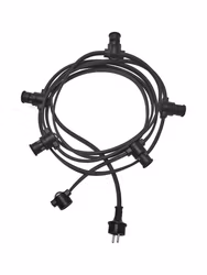 Ljusslinga 5xE14 Svart IP44, 4,2m