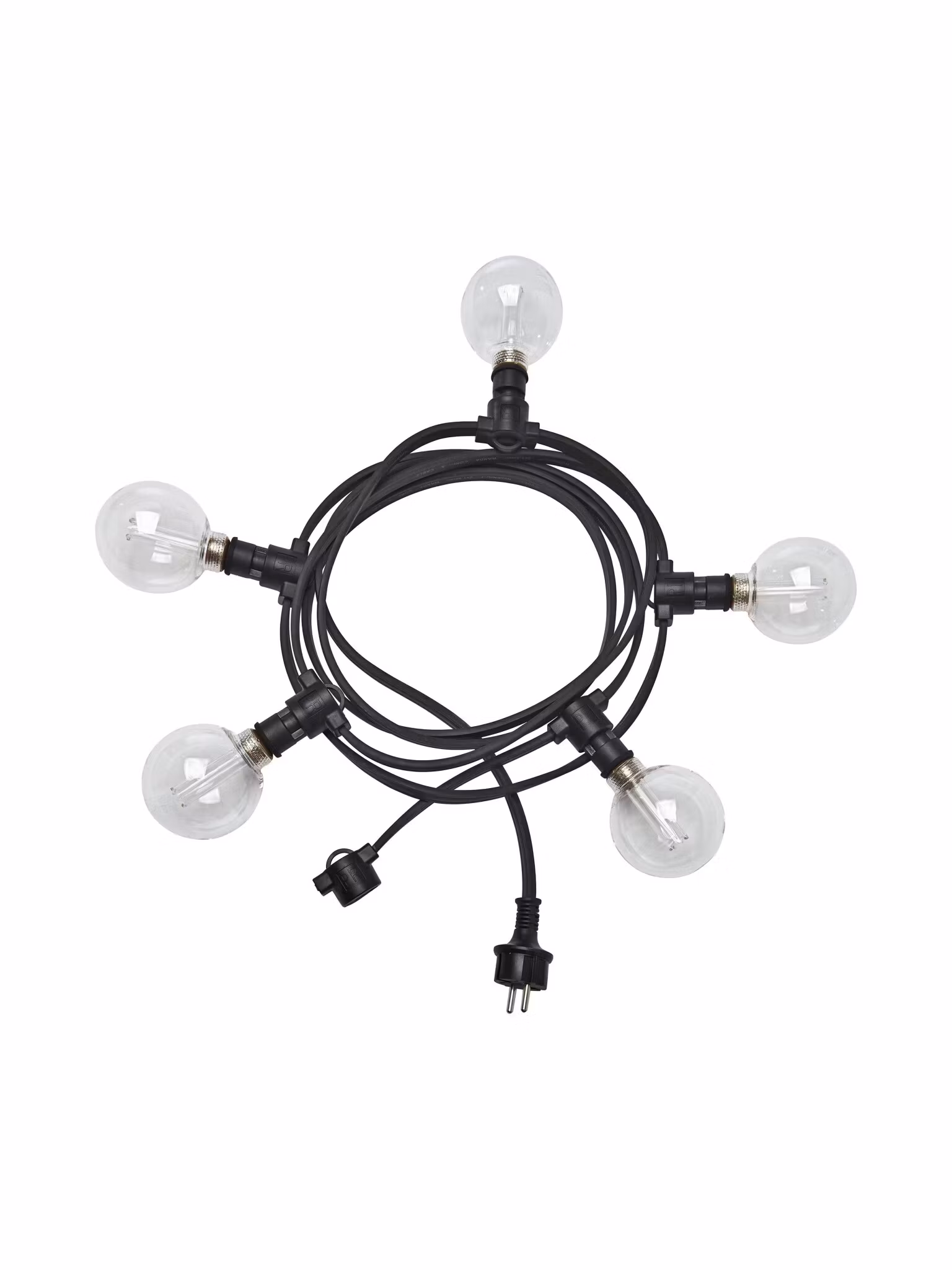 Ljusslinga 5xE14 Svart IP44, 4,2m