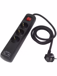 Grenuttag 3:a m USB Black/Black 1.4m