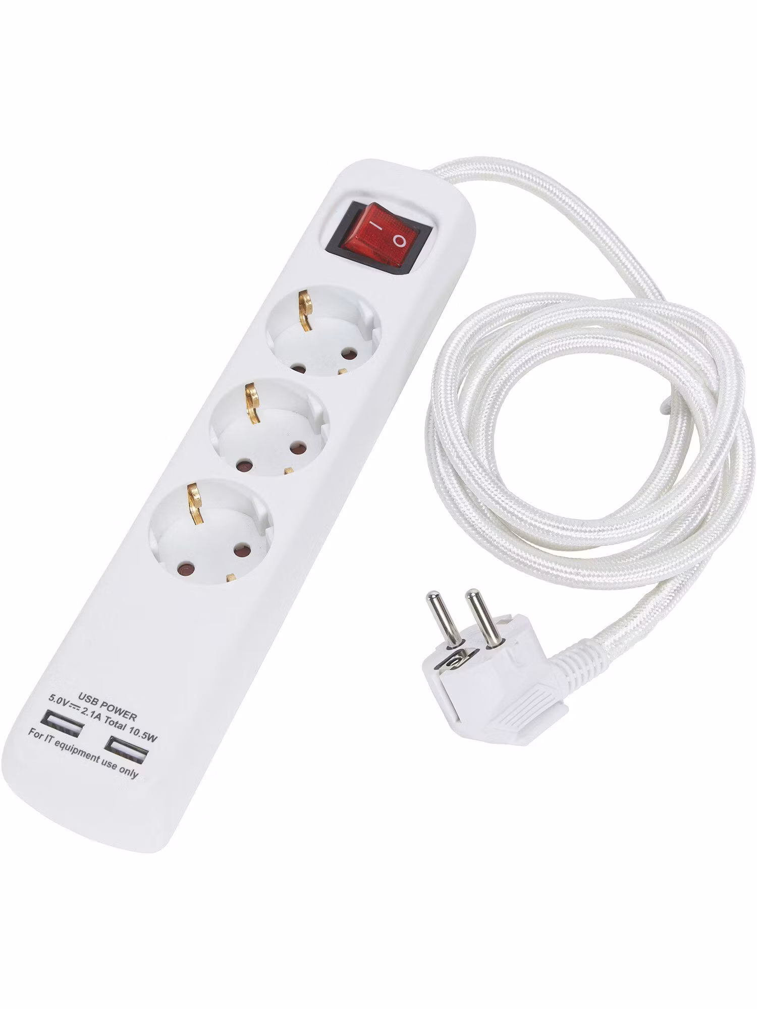 Grenuttag 3:a m USB White/white 1.4m