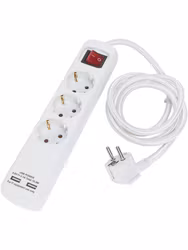Grenuttag 3:a m USB White/white 1.4m