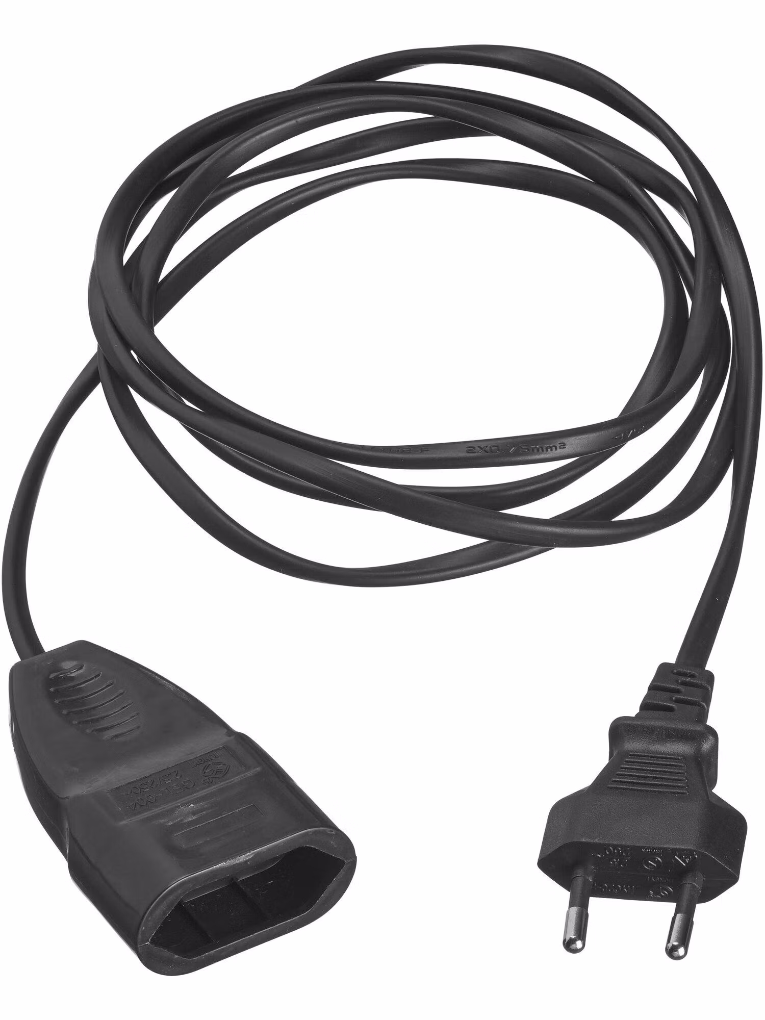 Förlängningssladd EU Black 2m