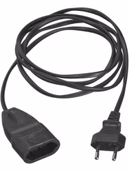 Förlängningssladd EU Black 2m