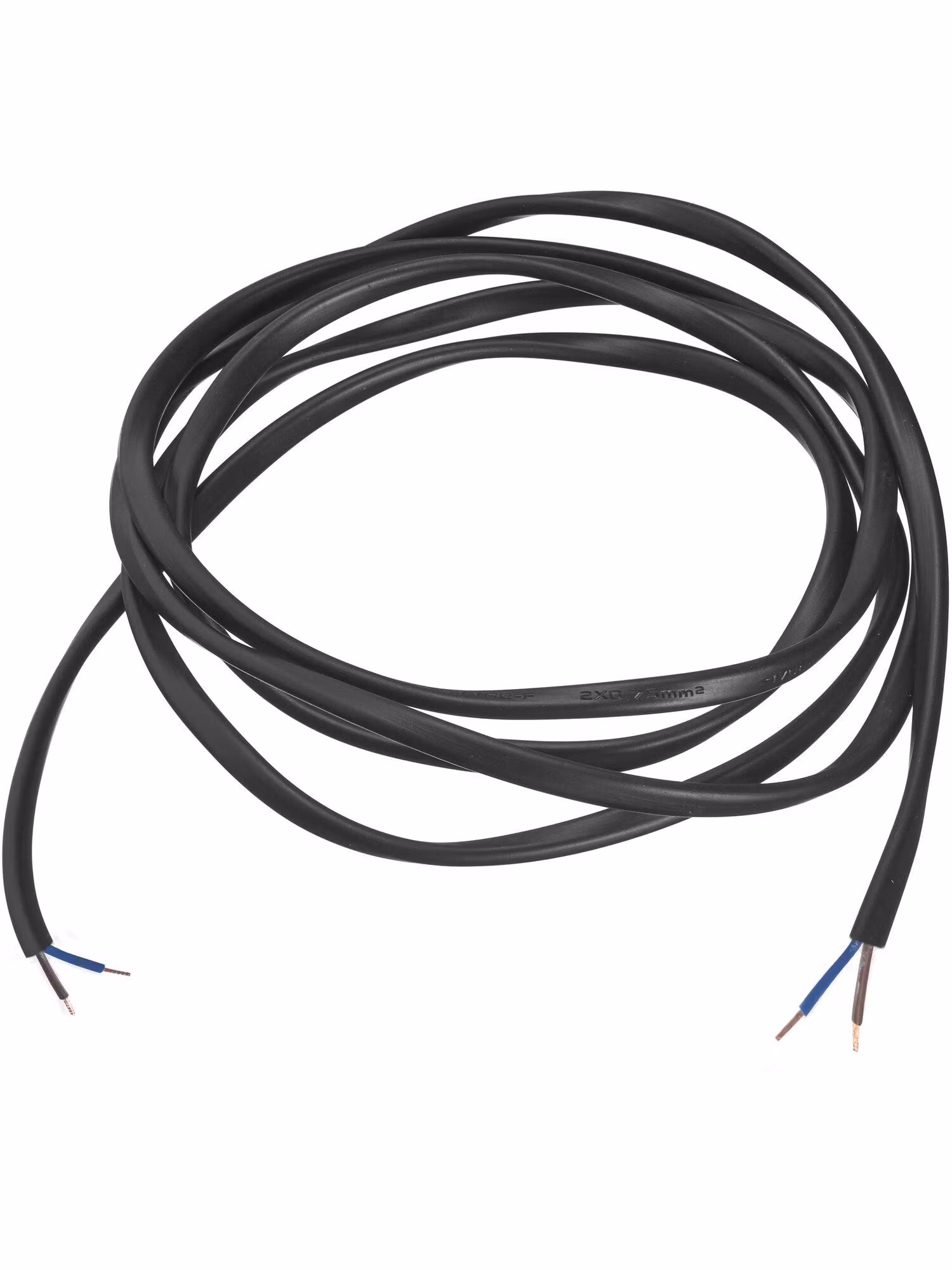 Lampsladd 5m Black, Flat 2x0,75