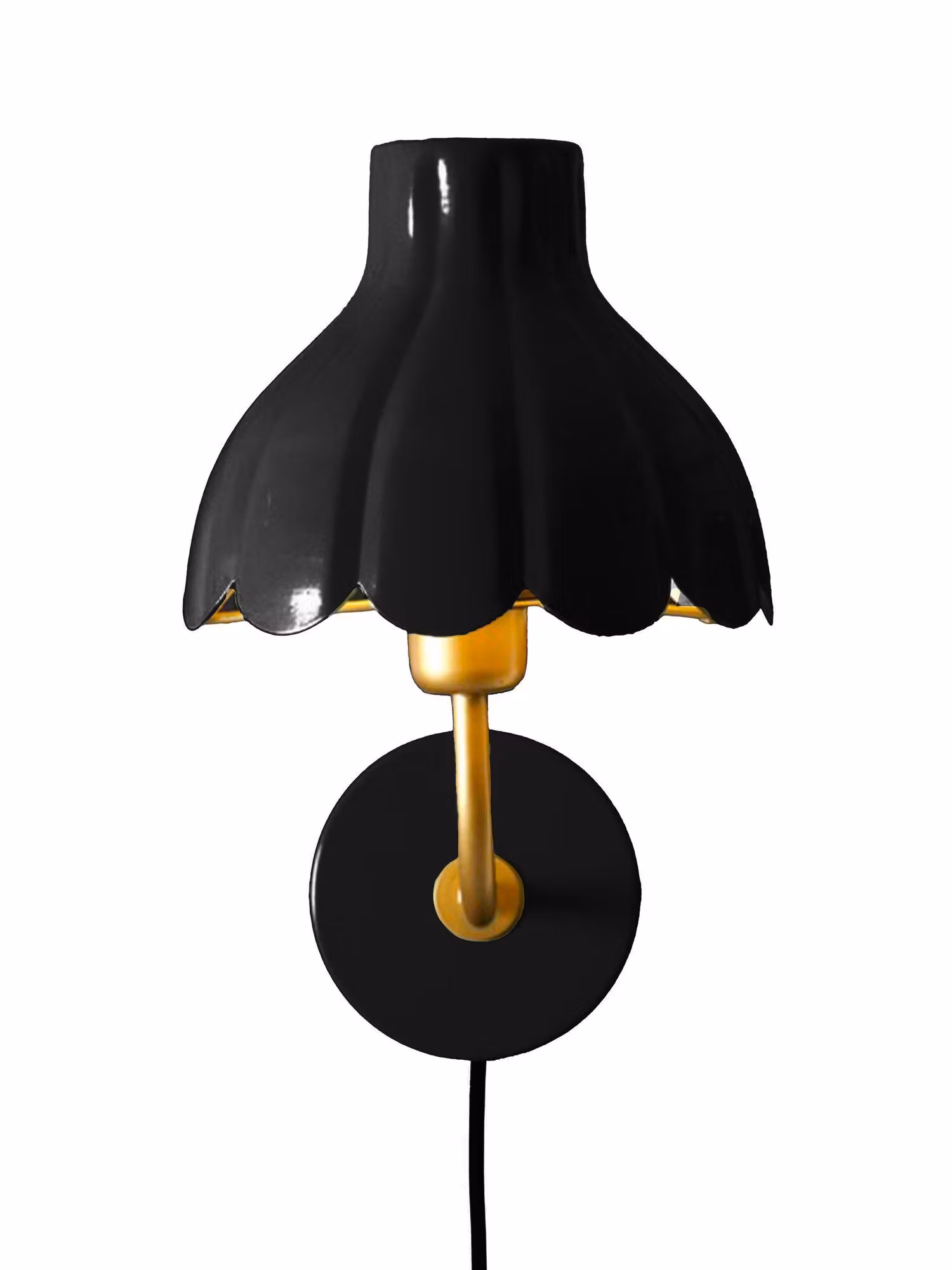 Wells vägglampa Svart/guld 21cm