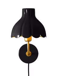 Wells vägglampa Svart/guld 21cm