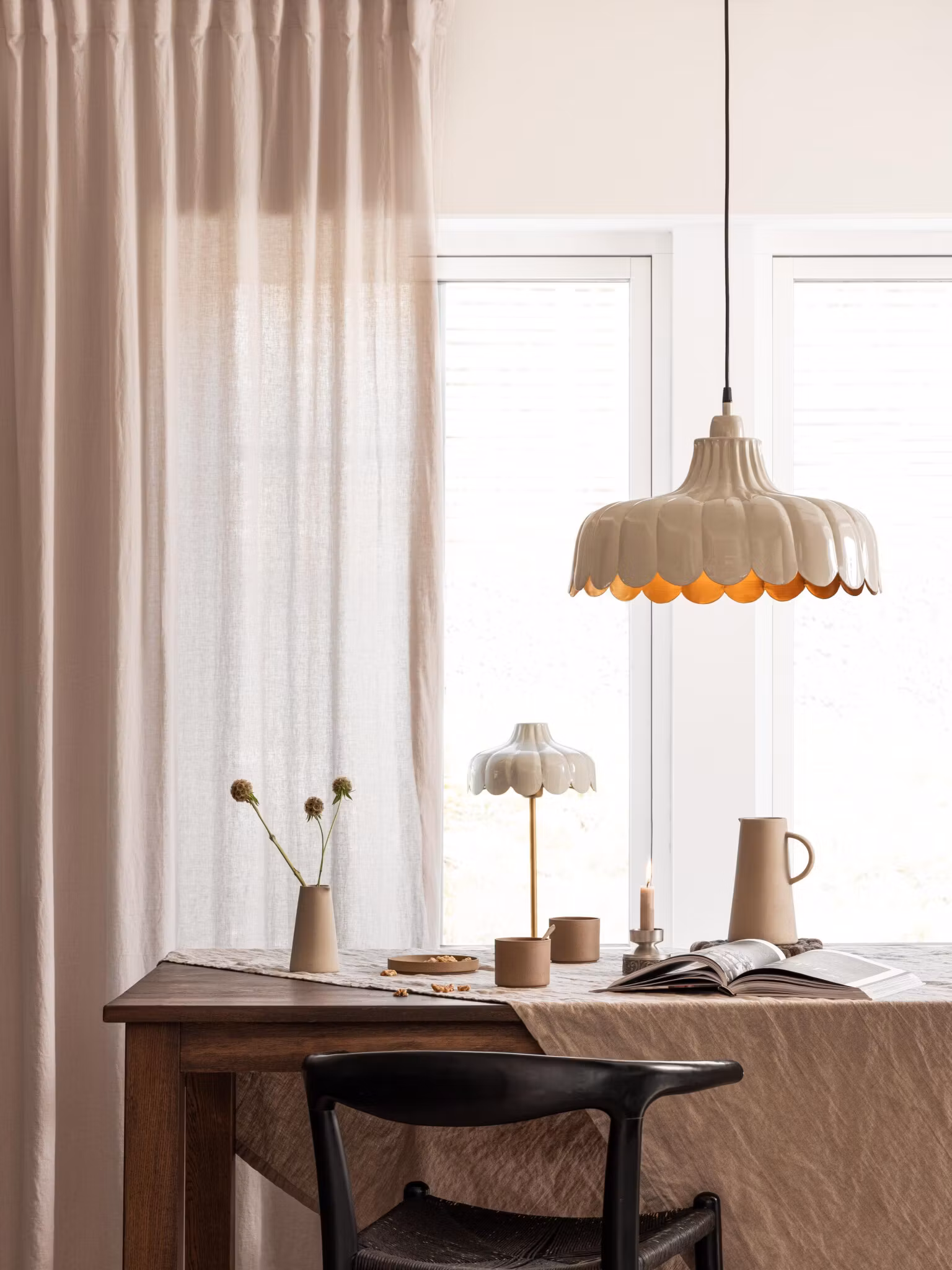 Wells taklampa Beige/guld 43cm