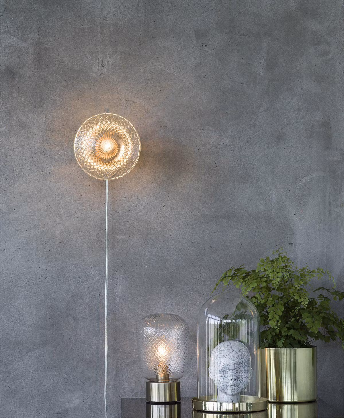 Juliette bordslampa Klar/mässing 21cm