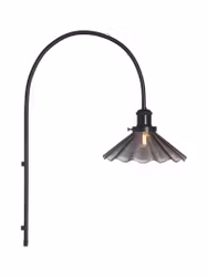 August Vägglampa Svart Veckad 25cm
