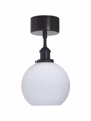 Omega taklampa Svart, Opal 20cm