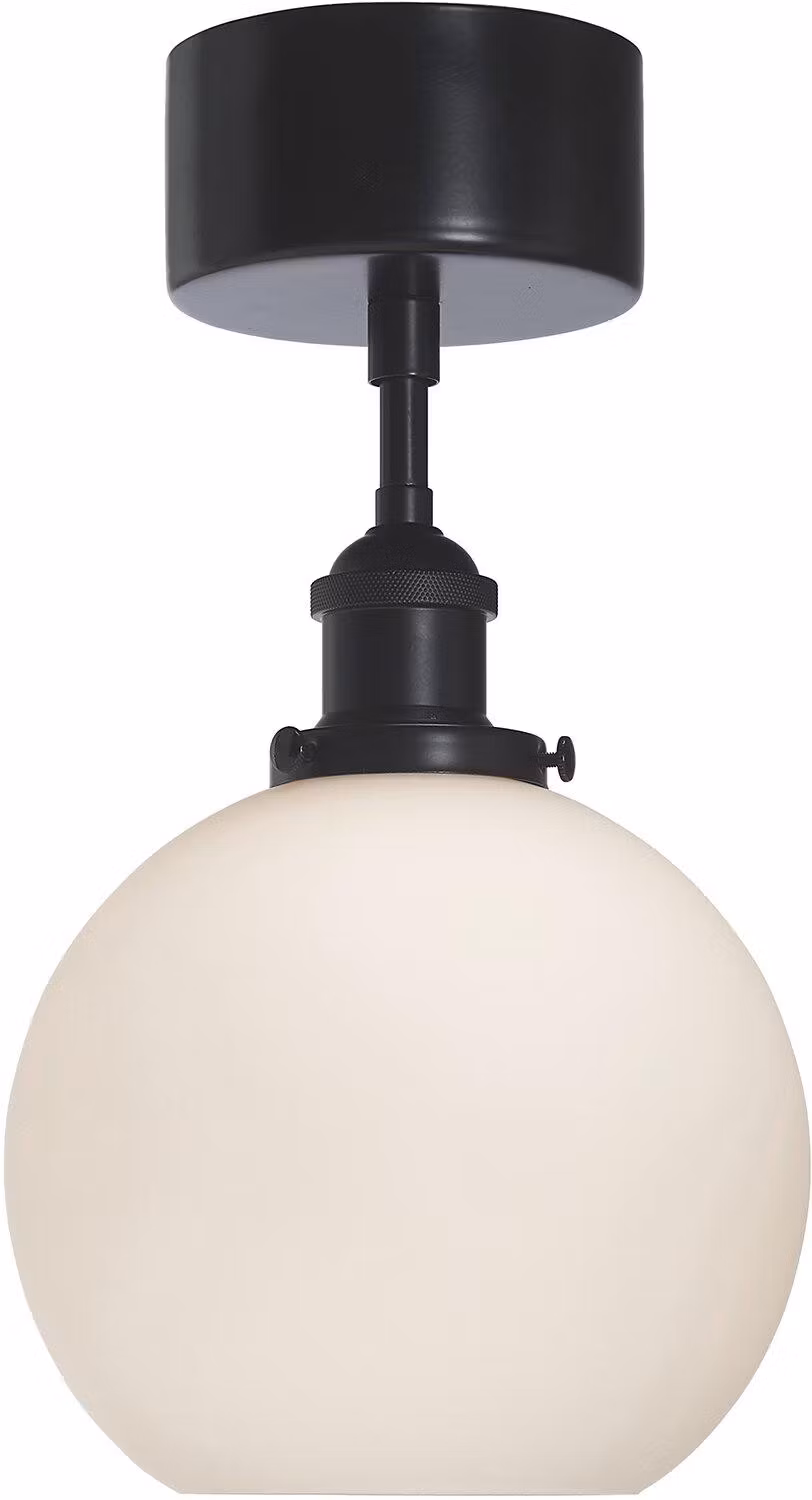 Omega taklampa Svart, Opal 20cm