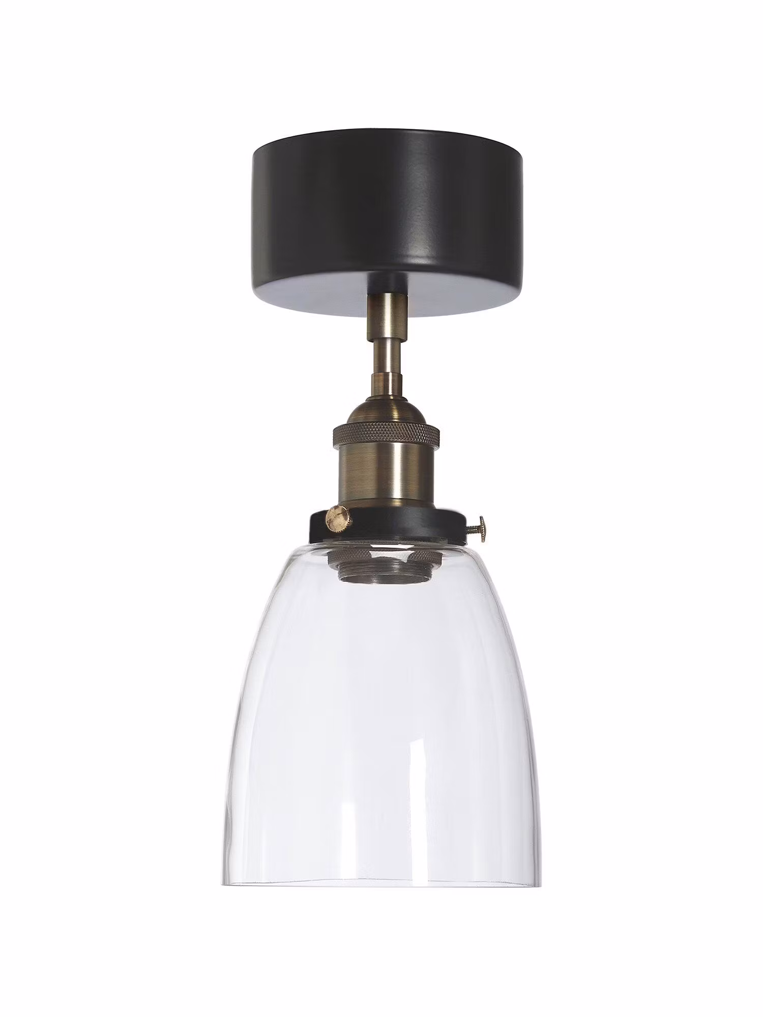 Rock taklampa Svart/mäss Klar 14cm