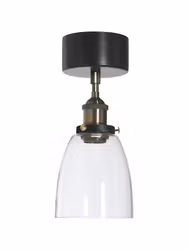 Rock taklampa Svart/mäss Klar 14cm