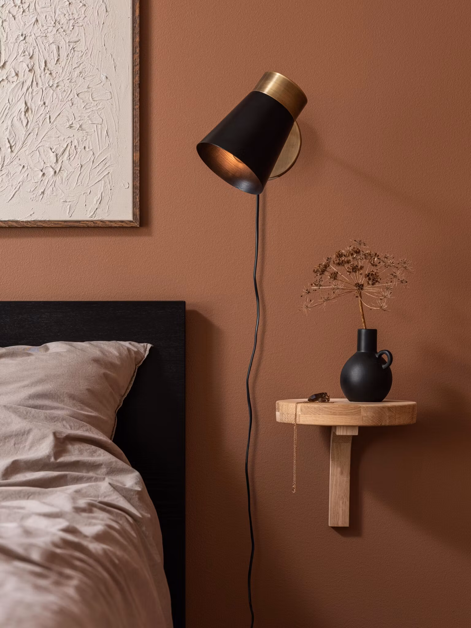 Luna vägglampa Svart 13cm
