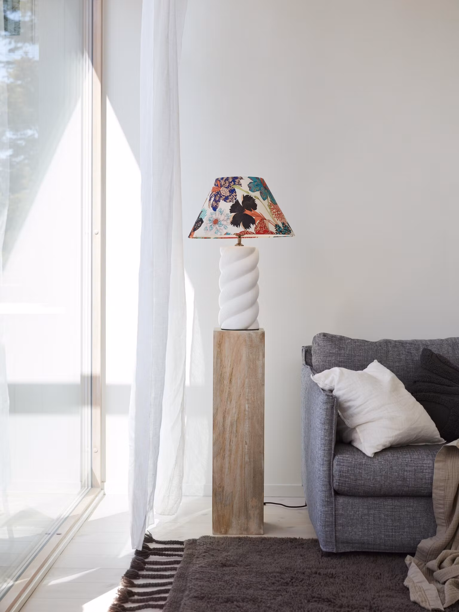 Spin lampfot Vit 41cm