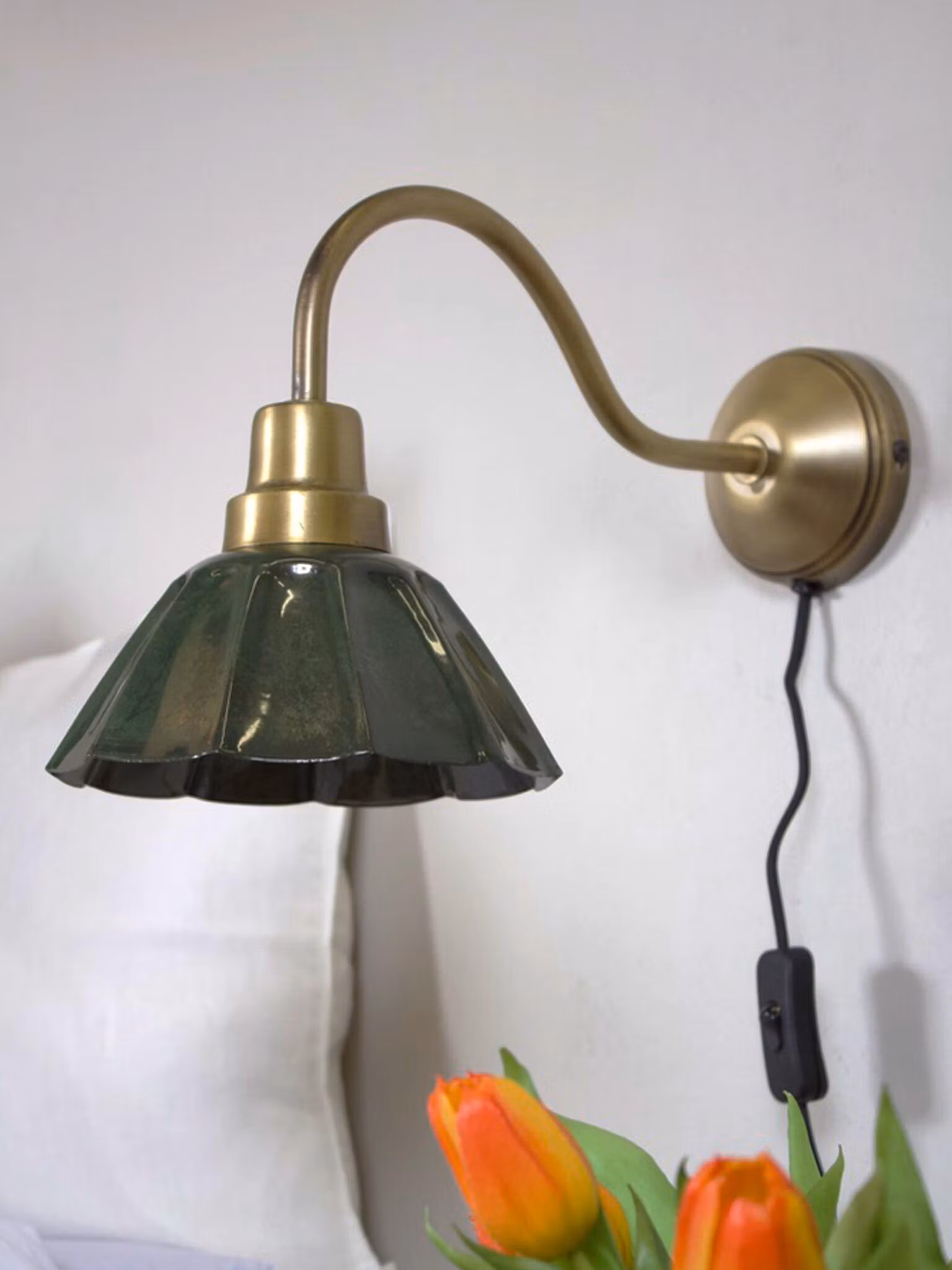 Ester vägglampa Mörkgrön 34cm