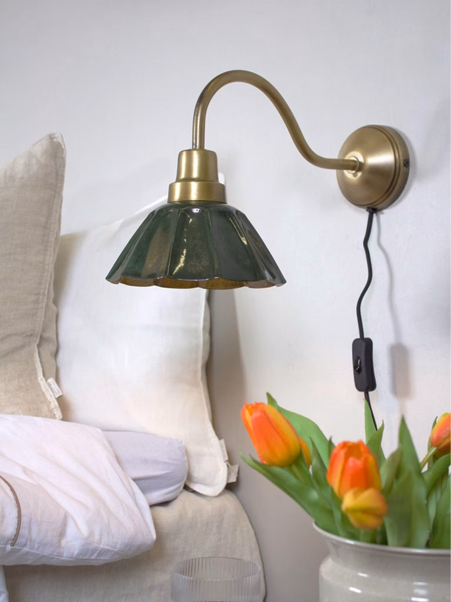 Ester vägglampa Mörkgrön 34cm