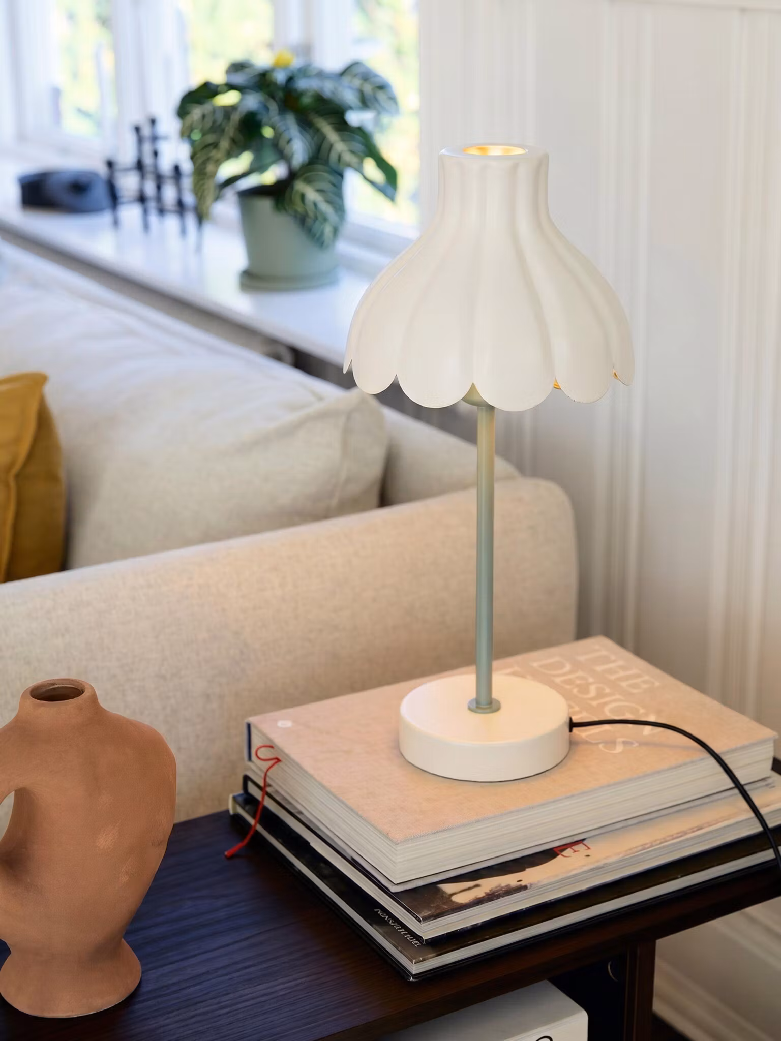 Wera bordslampa Offwhite/grön 47cm