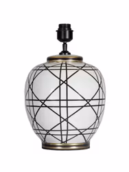 New York Lampfot Svartvit 39cm