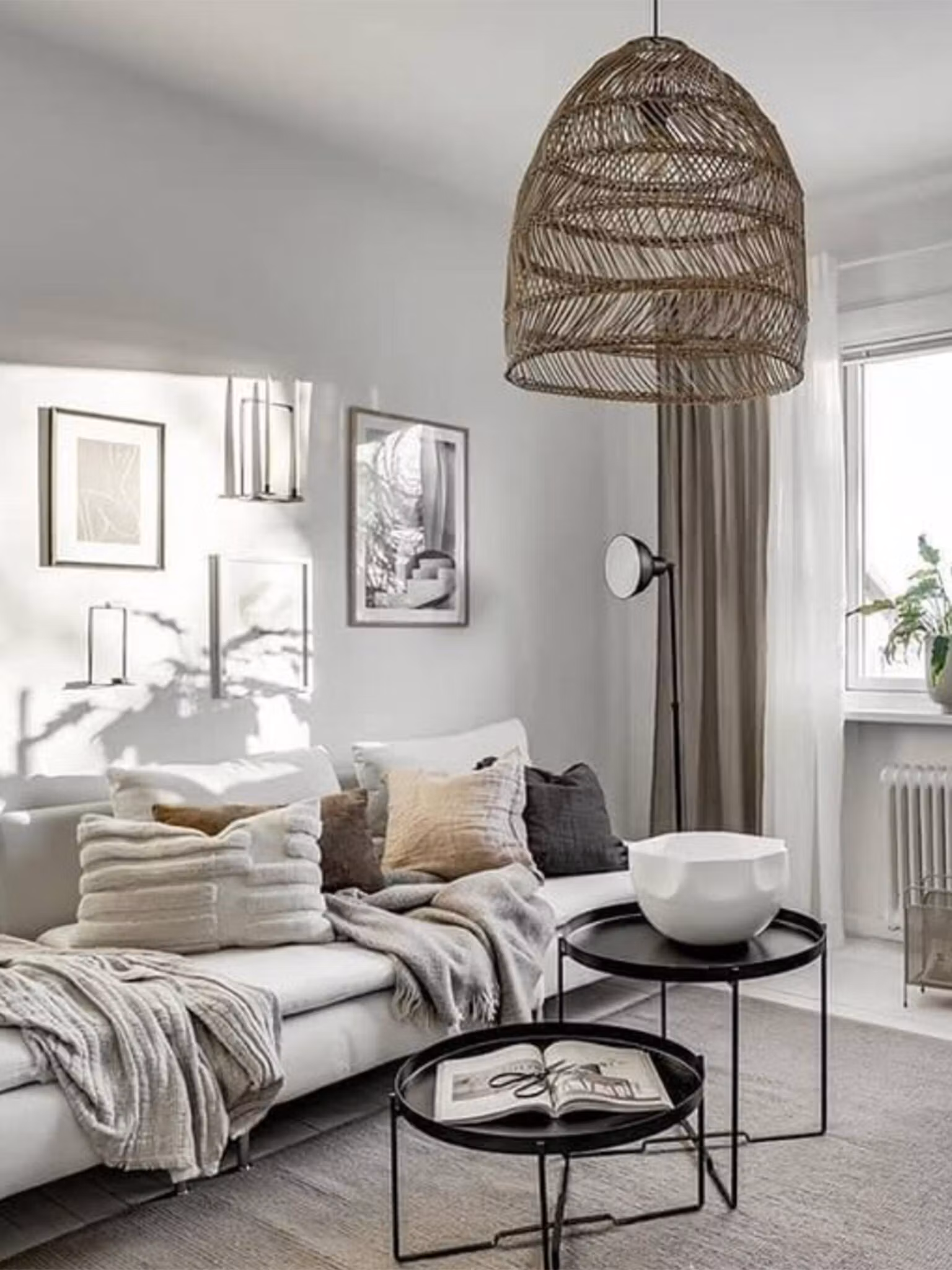 Maja Taklampa Wicker Natural 53cm