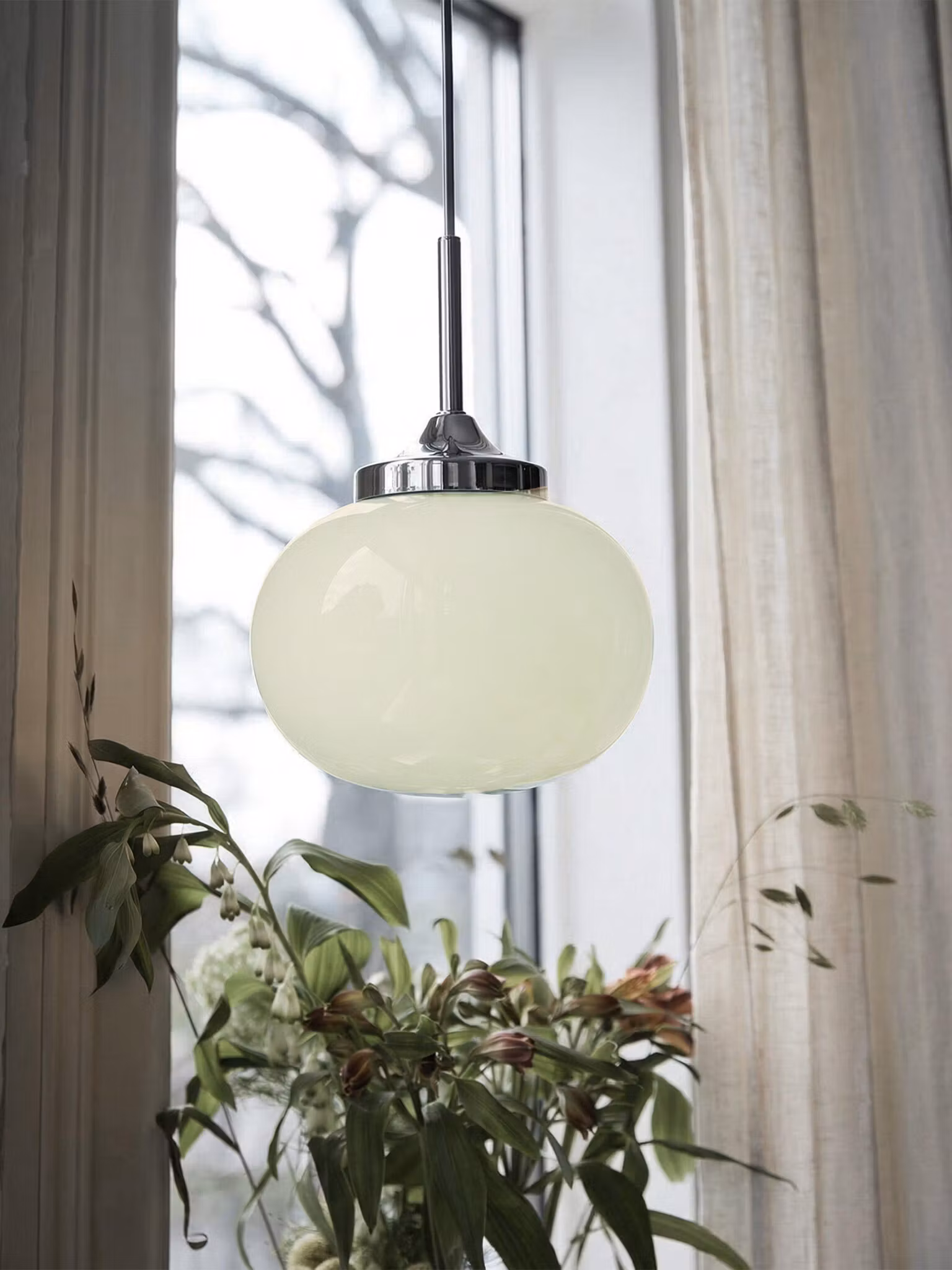 Elsy Fönsterlampa Salvia krom D18cm
