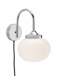 Elsy Vägglampa Vit krom 26cm