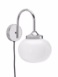 Elsy Vägglampa Vit krom 26cm
