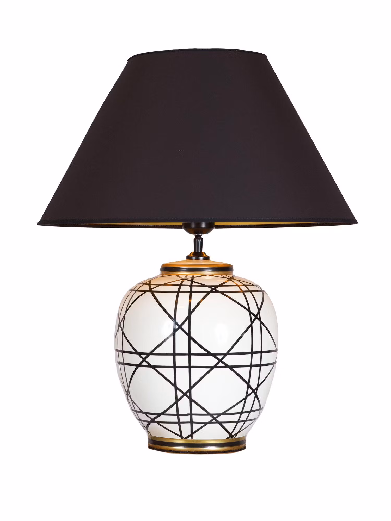 New York Bordslampa Svartvit 45cm