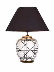 New York Bordslampa Svartvit 45cm