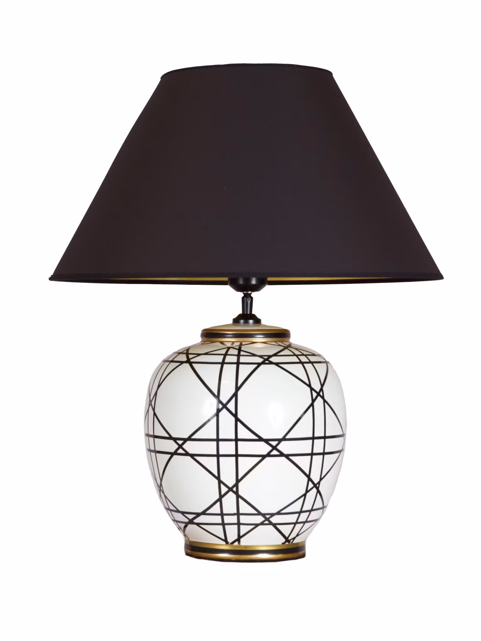 New York Bordslampa Svartvit 45cm