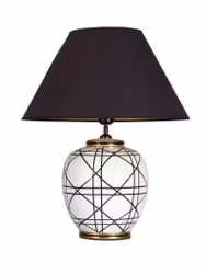 New York Bordslampa Svartvit 45cm