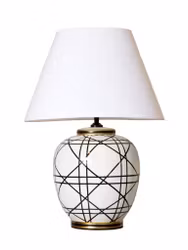 New York Bordslampa Svartvit 60cm