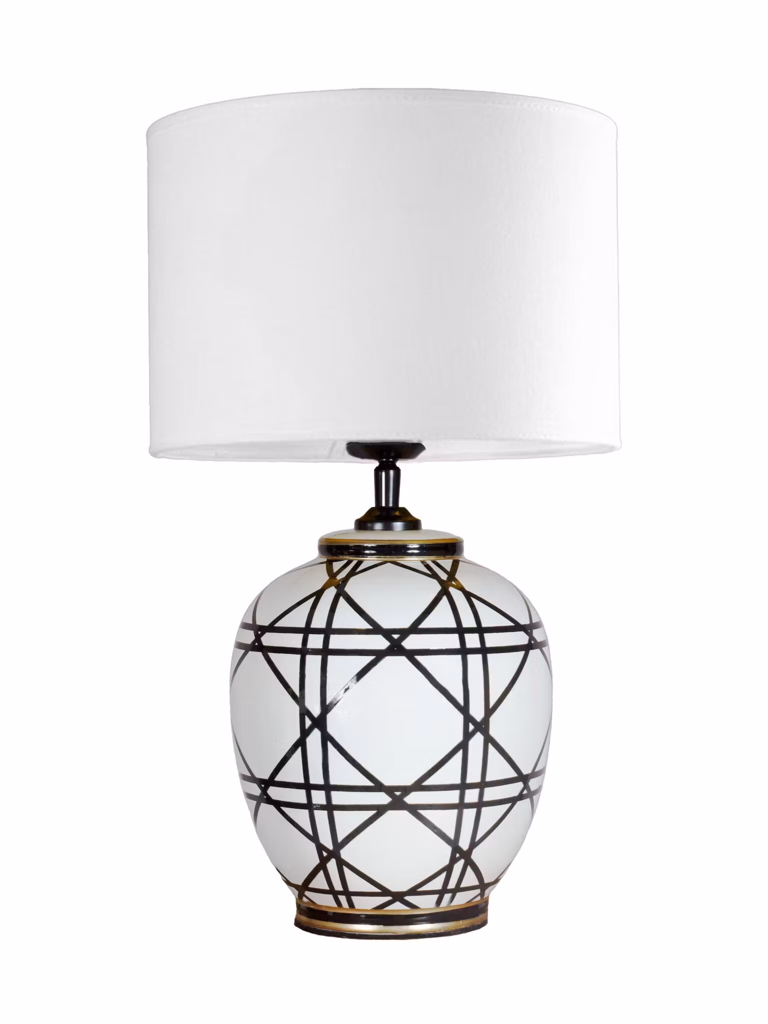 New York Bordslampa Svartvit 46cm