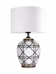 New York Bordslampa Svartvit 46cm