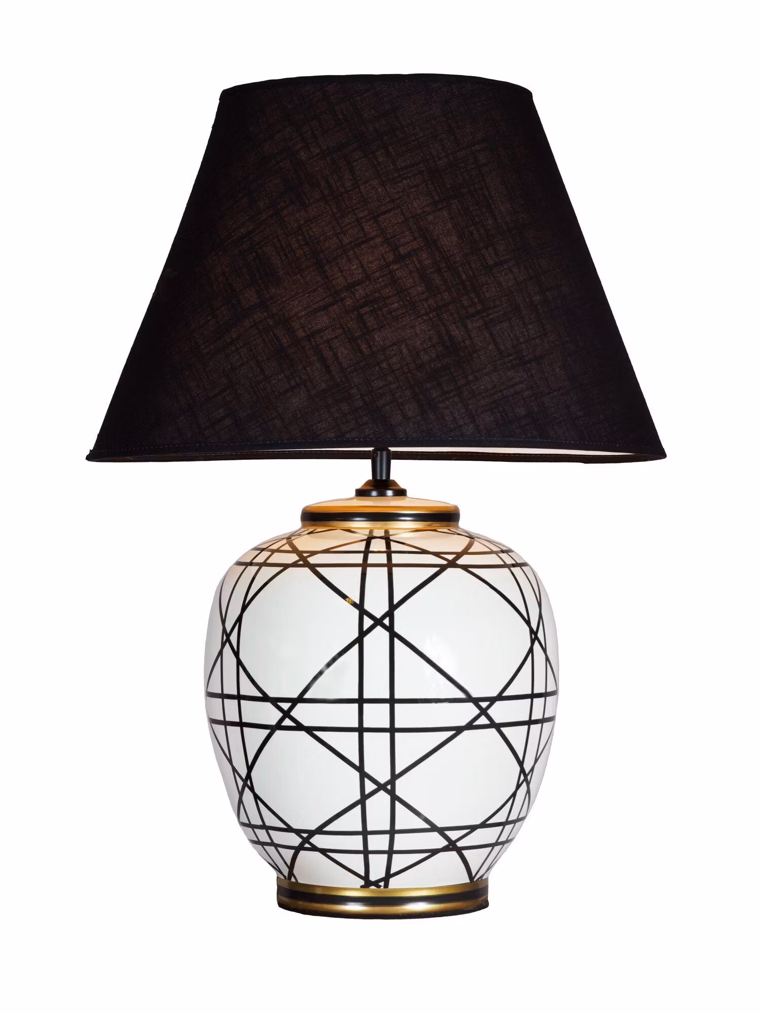 New York Bordslampa Svartvit 60cm