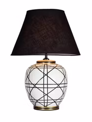 New York Bordslampa Svartvit 60cm