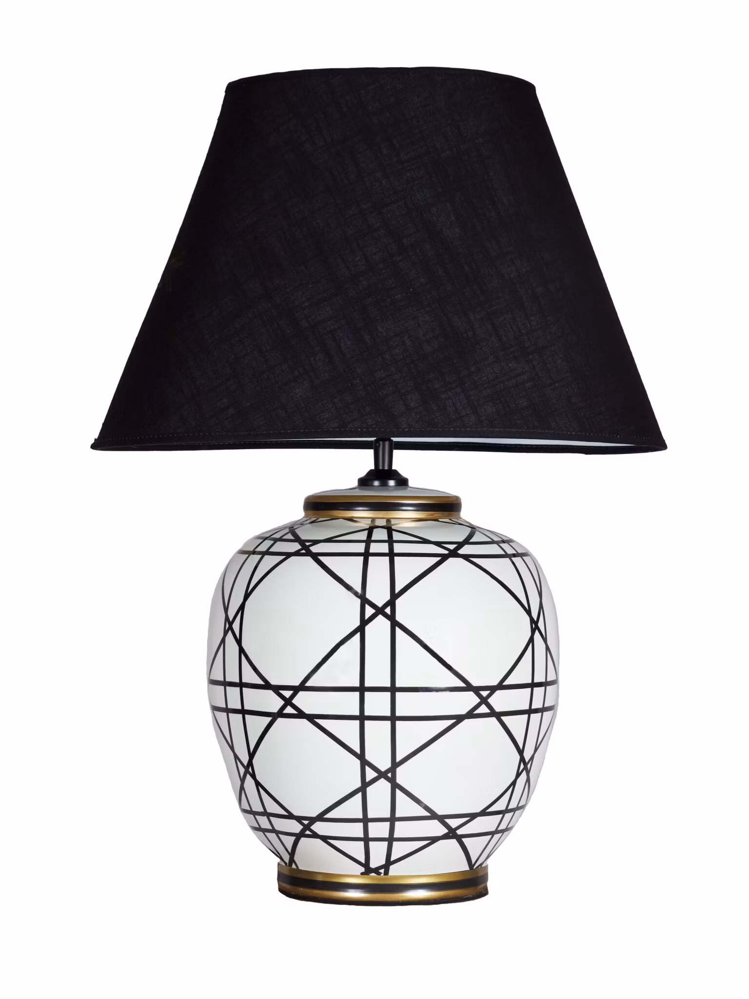 New York Bordslampa Svartvit 60cm