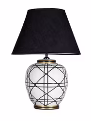 New York Bordslampa Svartvit 60cm