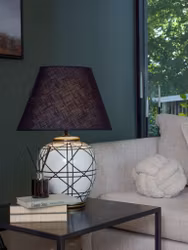 New York Bordslampa Svartvit 63cm