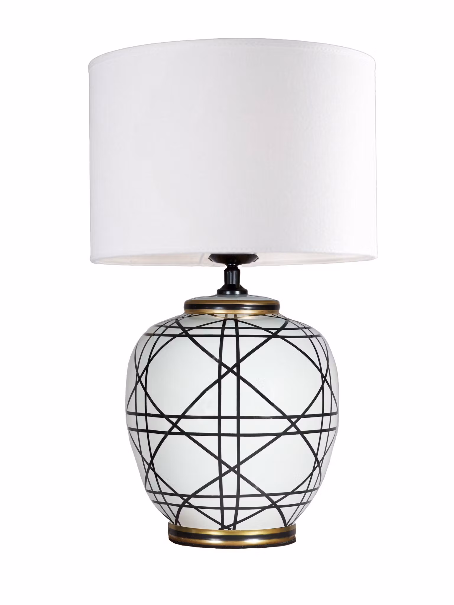 New York Bordslampa Svartvit 61cm