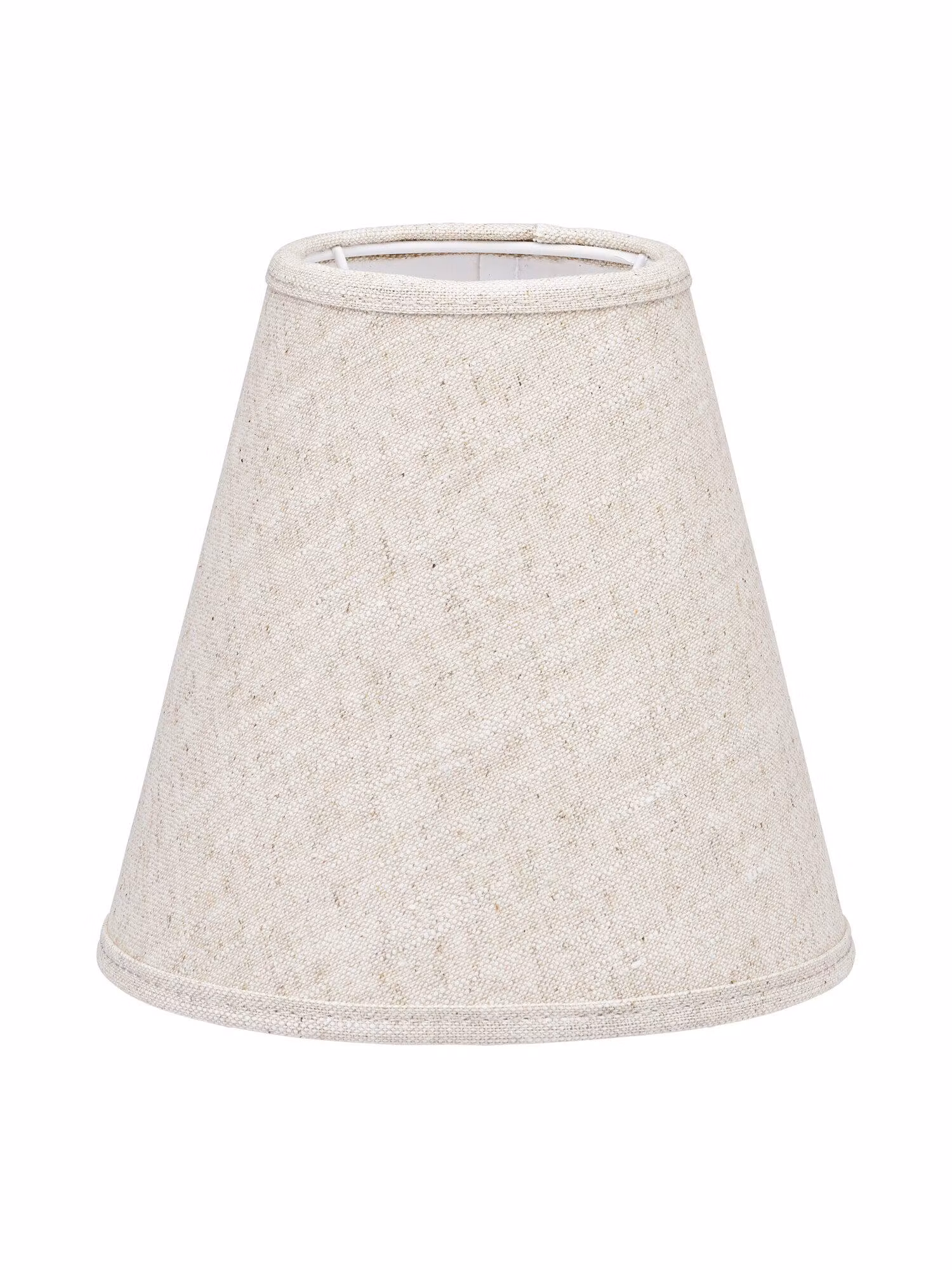 Toppringskärm E14 Lin Natur/vit 15cm